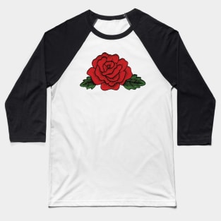 Embroidered Rose Baseball T-Shirt